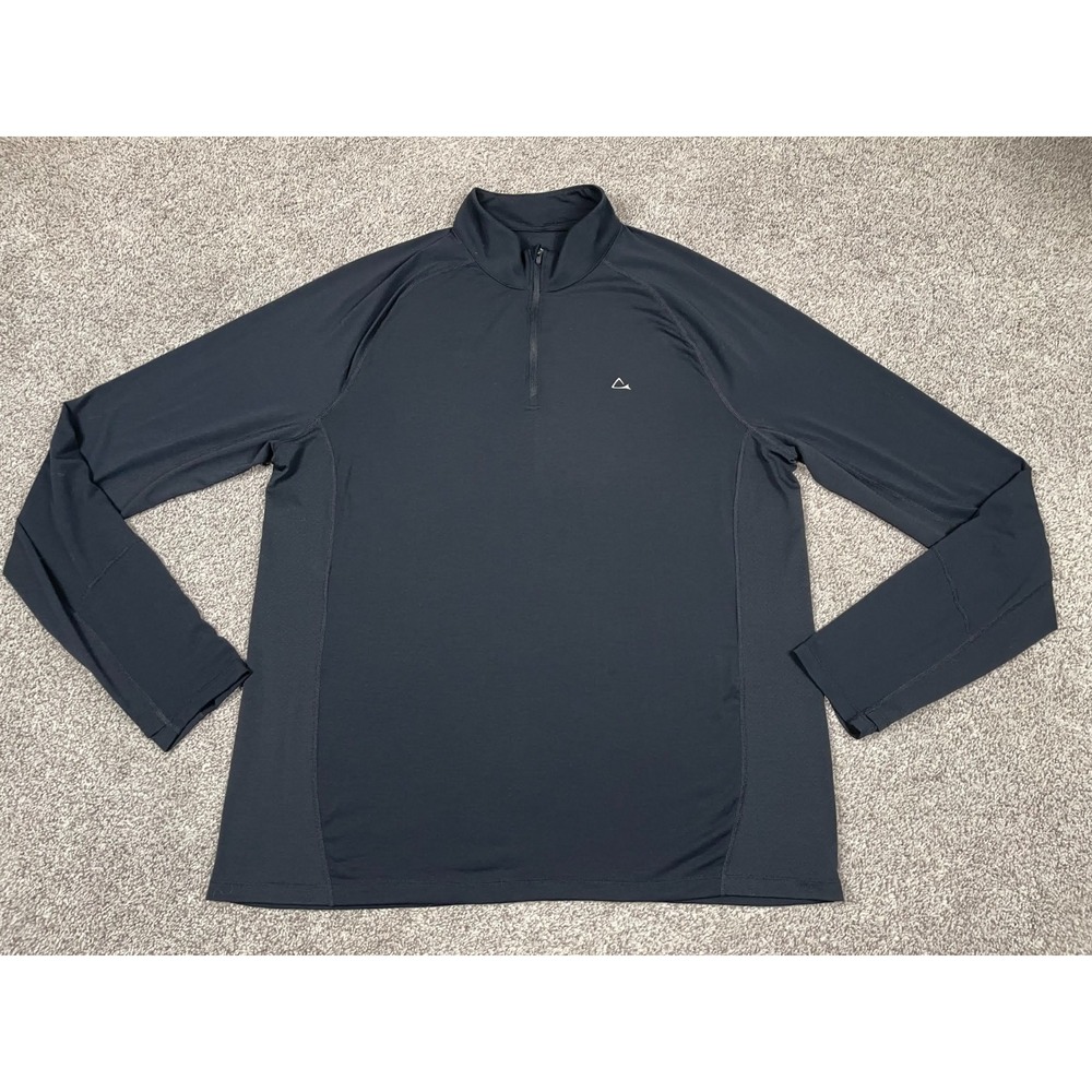 Paradox Shirt Mens XL Black 1/4 Zip Merino Wool Pullover Preppy Layer Repreve